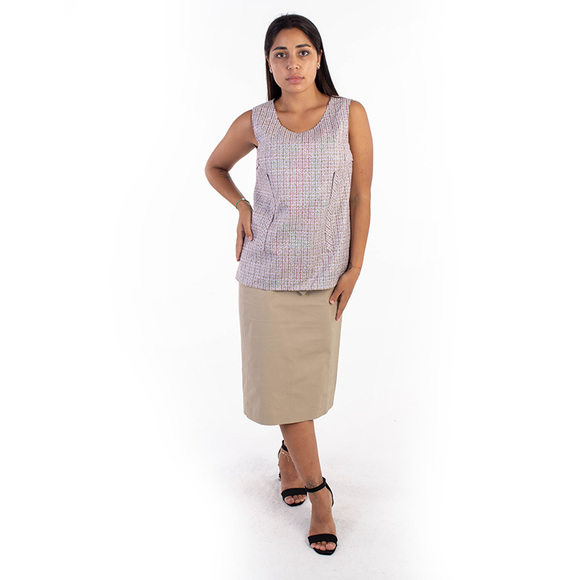 JIL SANDER CORN FLOWER BLUE CYAN ORANGE VIOLET BLOUSEWOMENS SIZE L